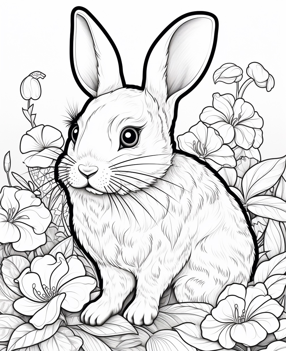 Kanin blandt blomsterne