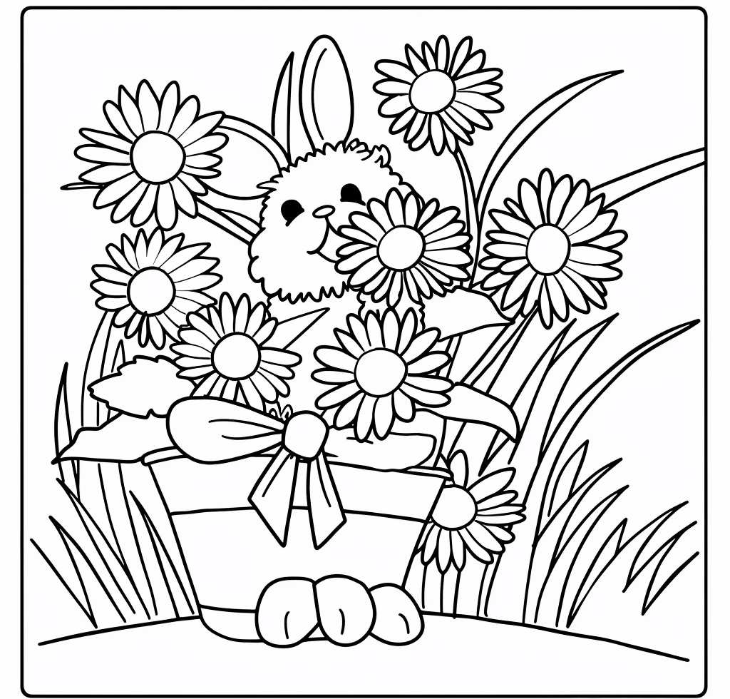 Króliczek wśród kwiatów