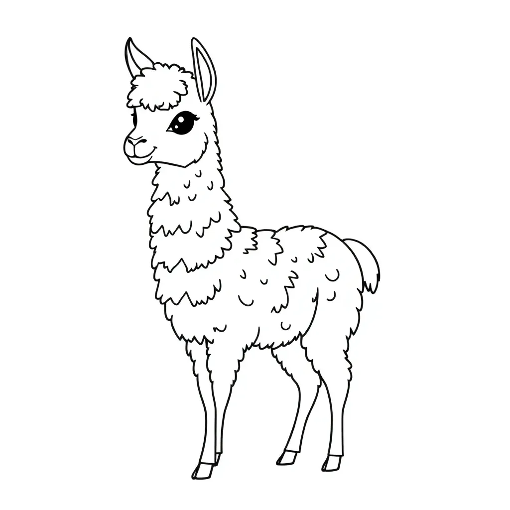 Lama Dessin Animé Joyeux Animaux Drôle