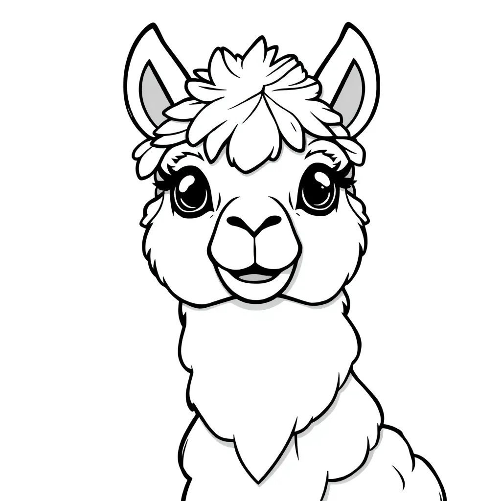 Llama animal Cartoon Cheerful Funny