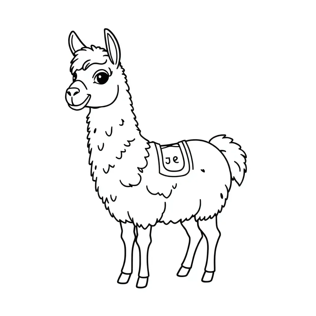Lama Dier Cartoon Vrolijk Natuur