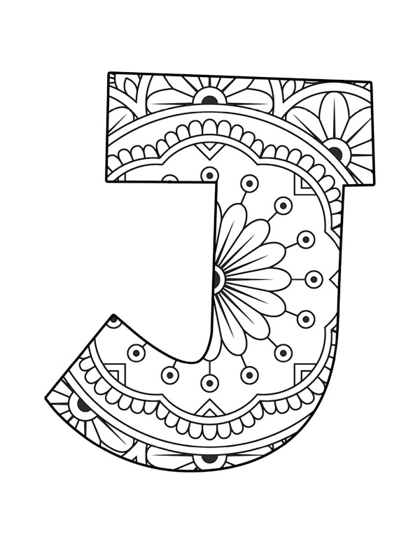 Buchstabe J mandala