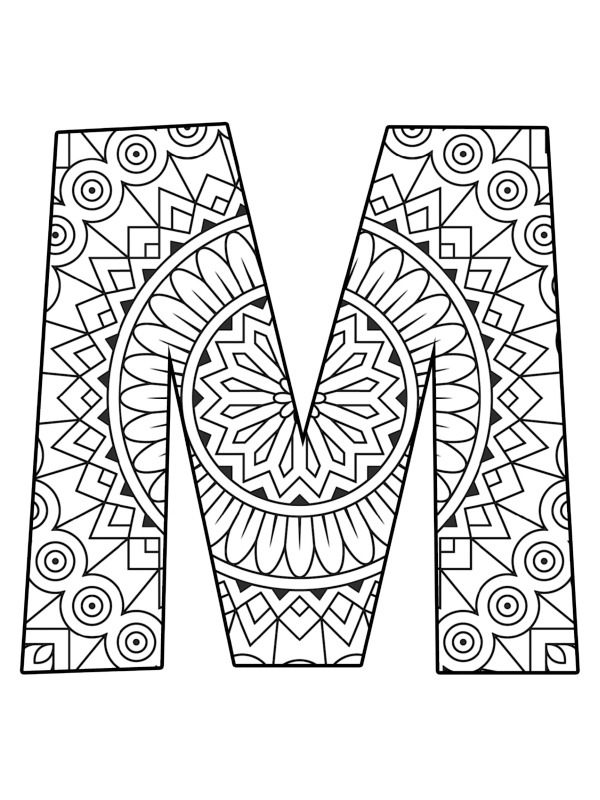 Buchstabe M mandala