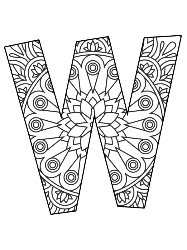 Buchstabe W mandala
