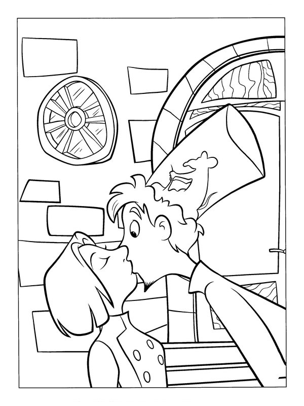 Linguini geeft Colette een kus