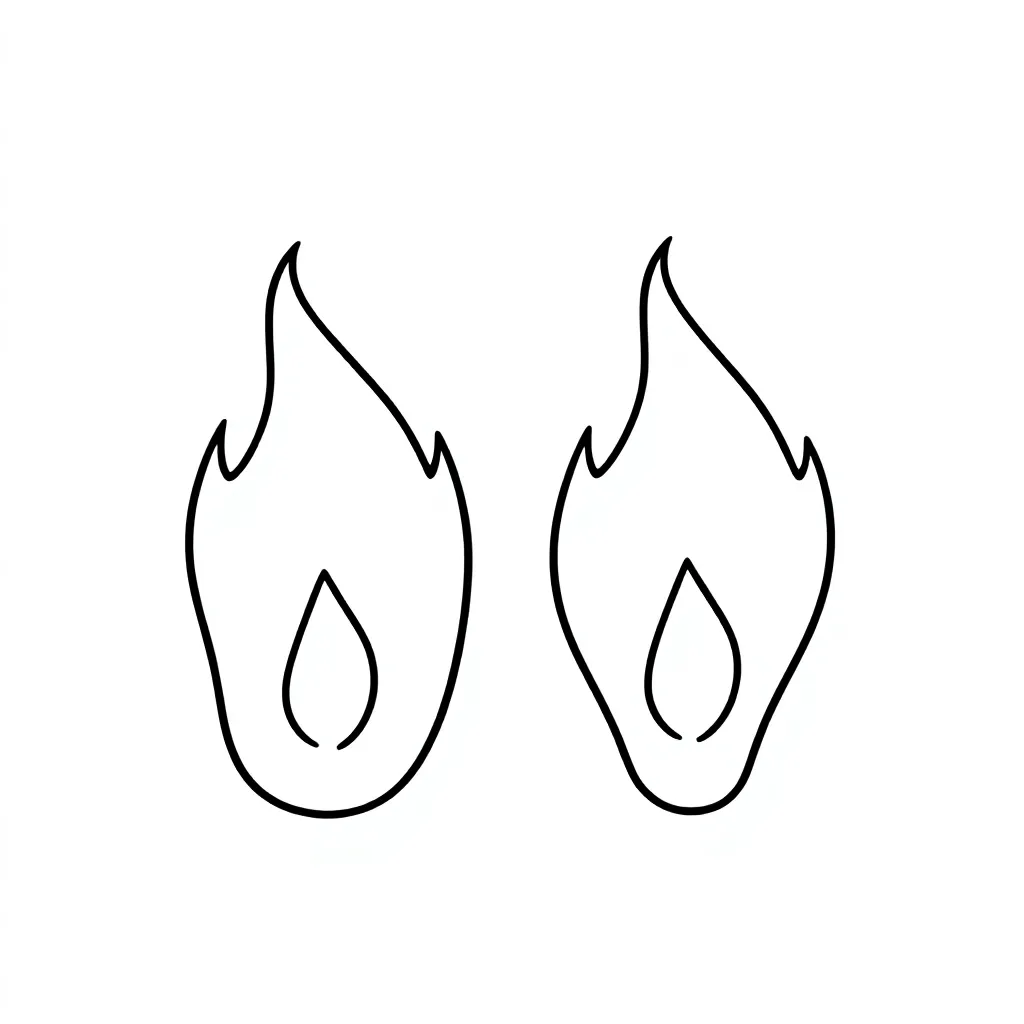 Løse flammer ved siden af ​​hinanden