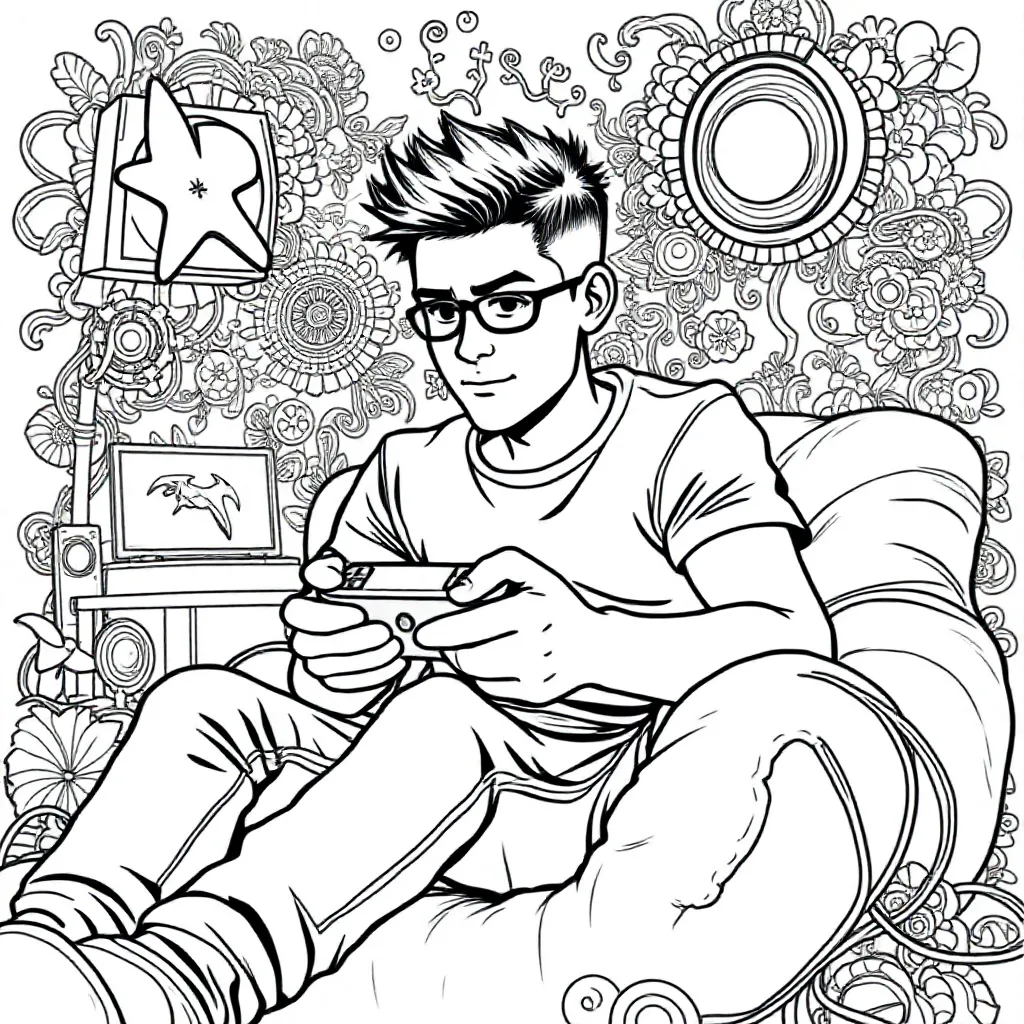 Man plays on playstation