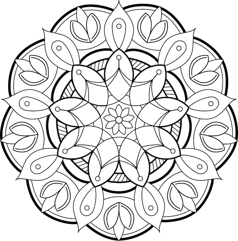 Mandala med blomster