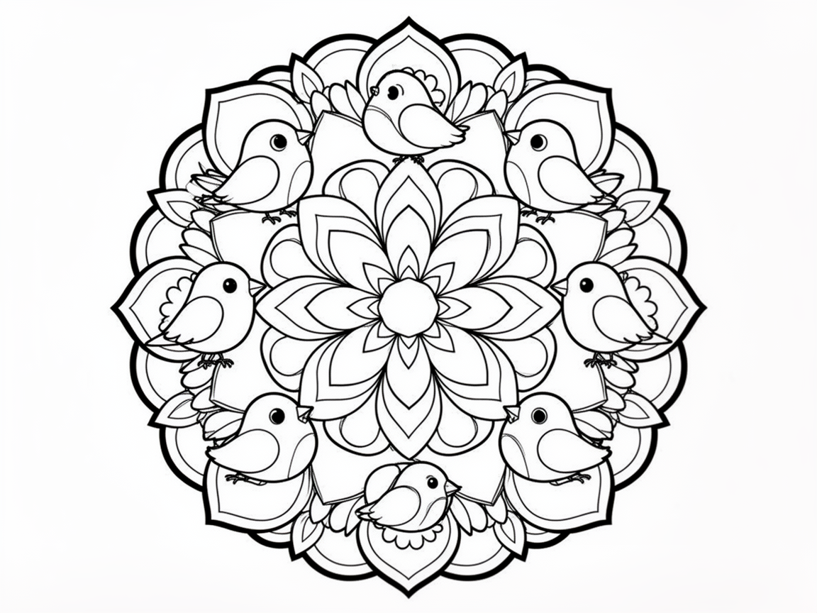 Mandala met vogels patroon