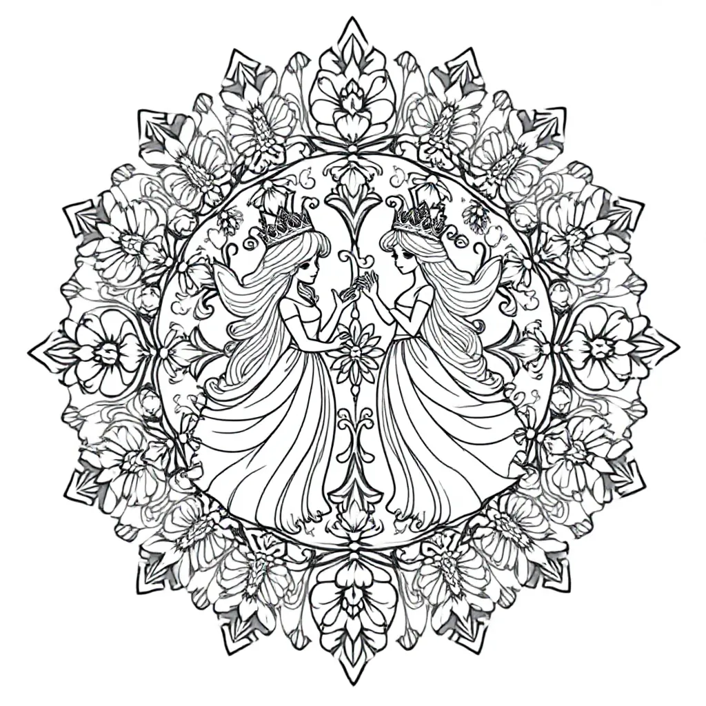 Mandala von 2 Prinzessinnen