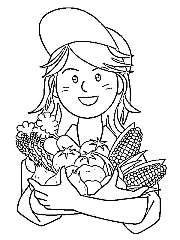 Girl with vegetable