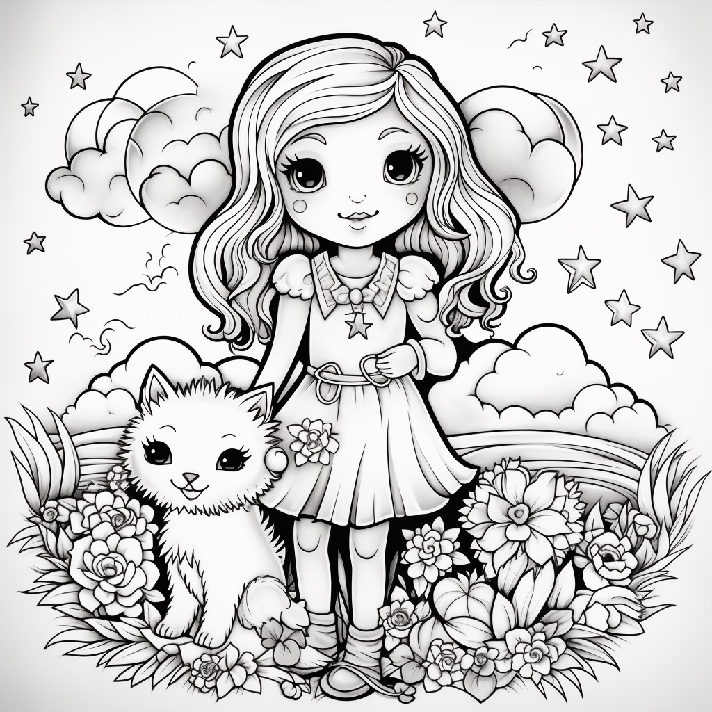 Tyttö kissanpennun kanssa