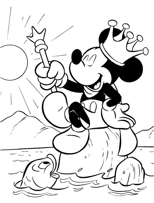 Mickey Mouse King On Water