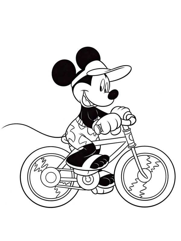 Mickey Maus auf dem Fahrrad