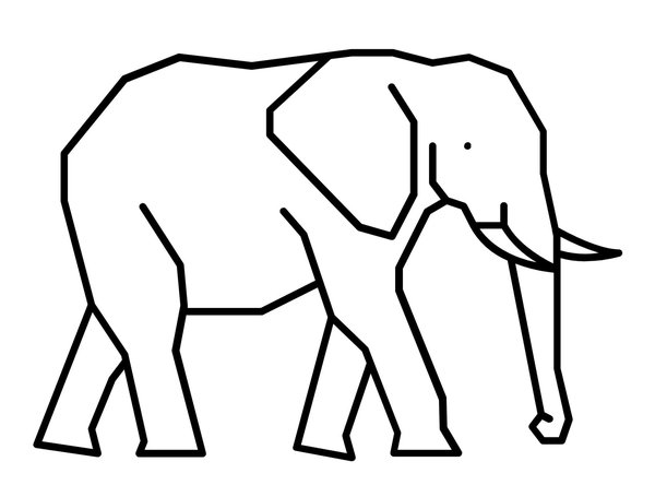 Minimalistic prosty Elephant