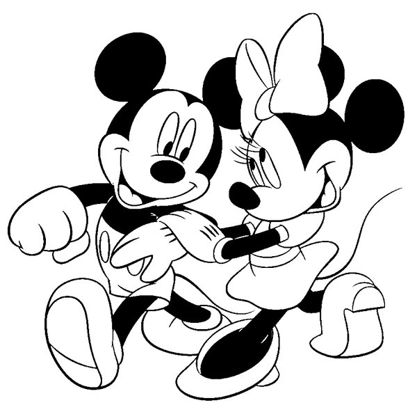 Minnie Mouse Mickey Walking Together