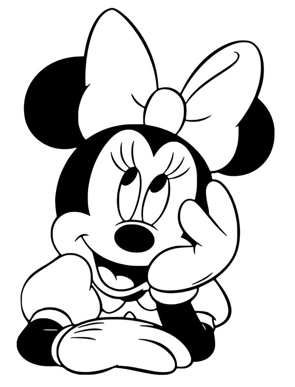 Minnie Mouse Thinking blij