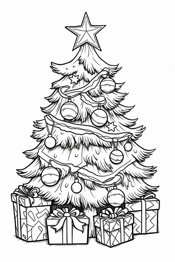 Albero di Natale splendidamente decorato