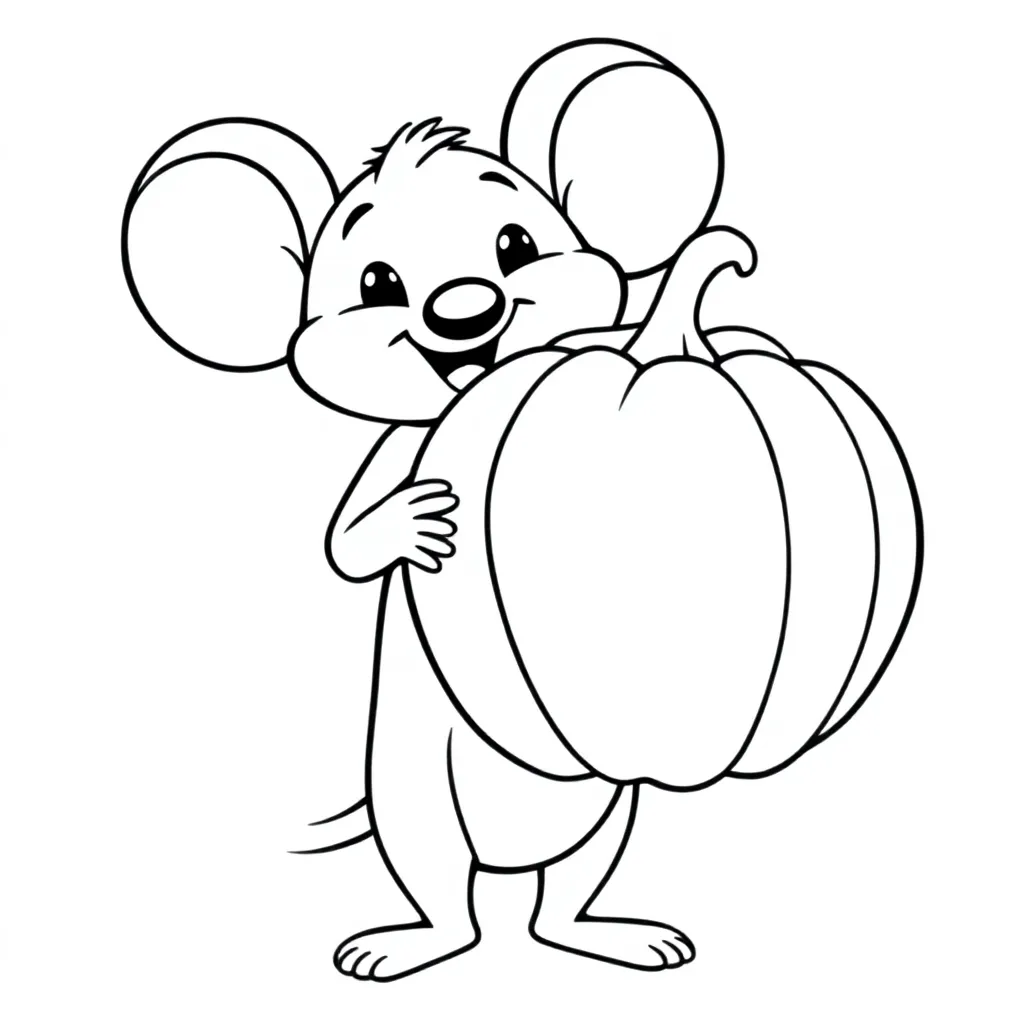 Muis met een pompoen
