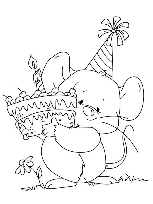 Mus med födelsedagstårta