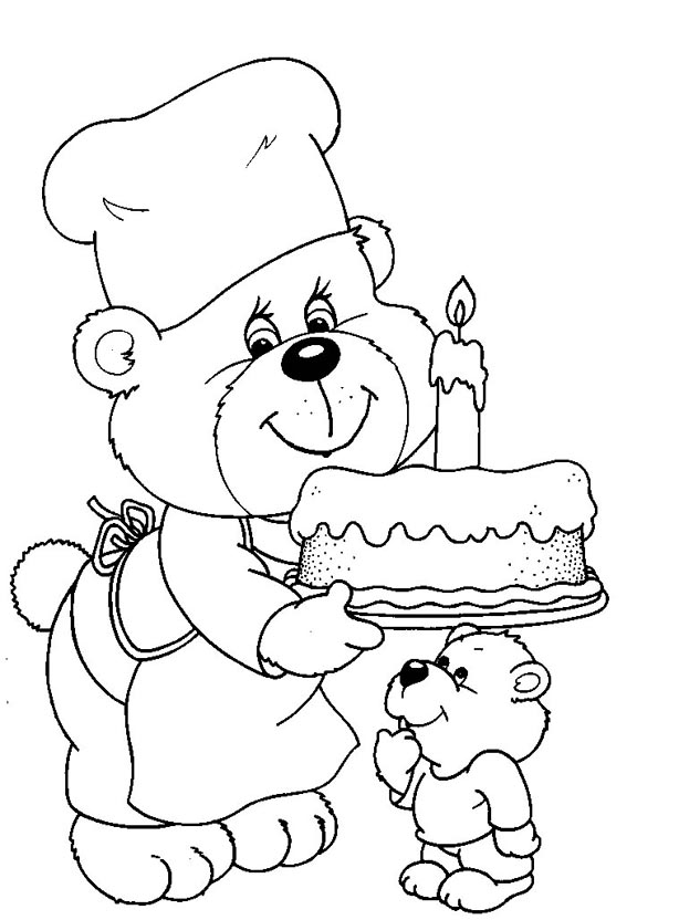 Another bear with cake