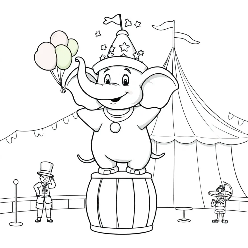 Elefant, der optræder i et cirkus