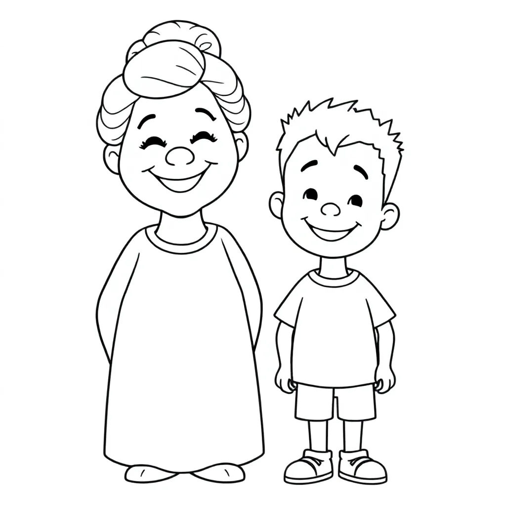 Grand-mère et enfant garçon