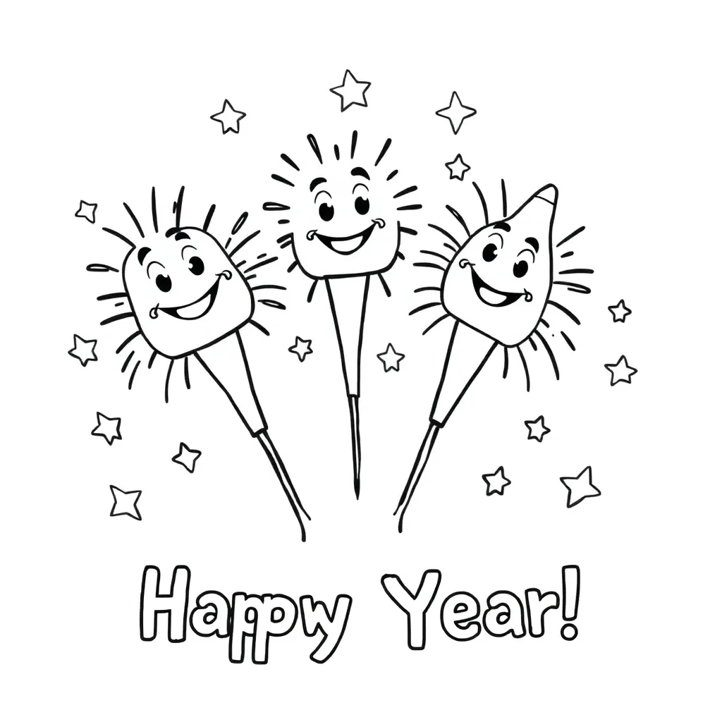 Silvesterfeuerwerk, Neujahr, festliche Kinder