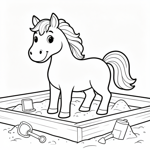 Horse in a sandbox