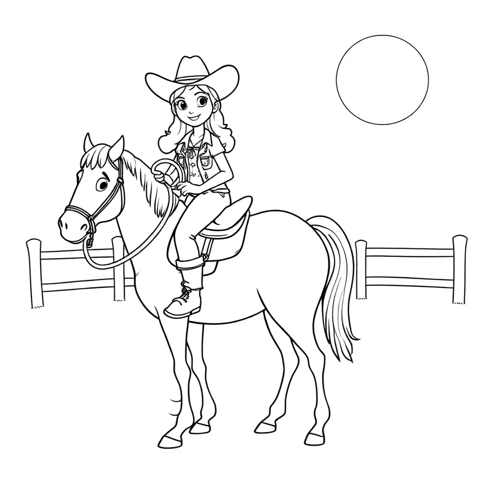 Horse with cowgirl