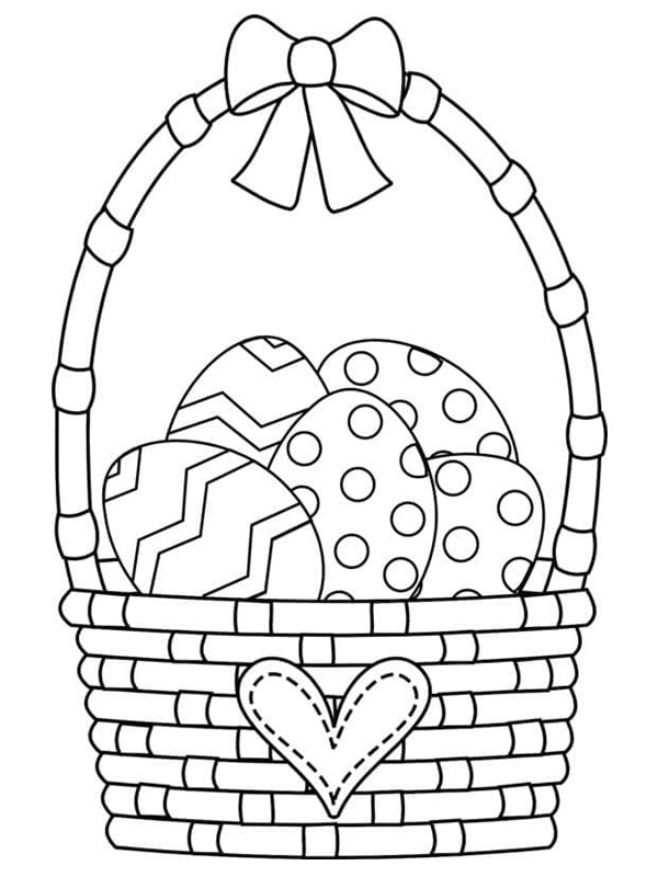 Pääsiäiskori munien kanssa