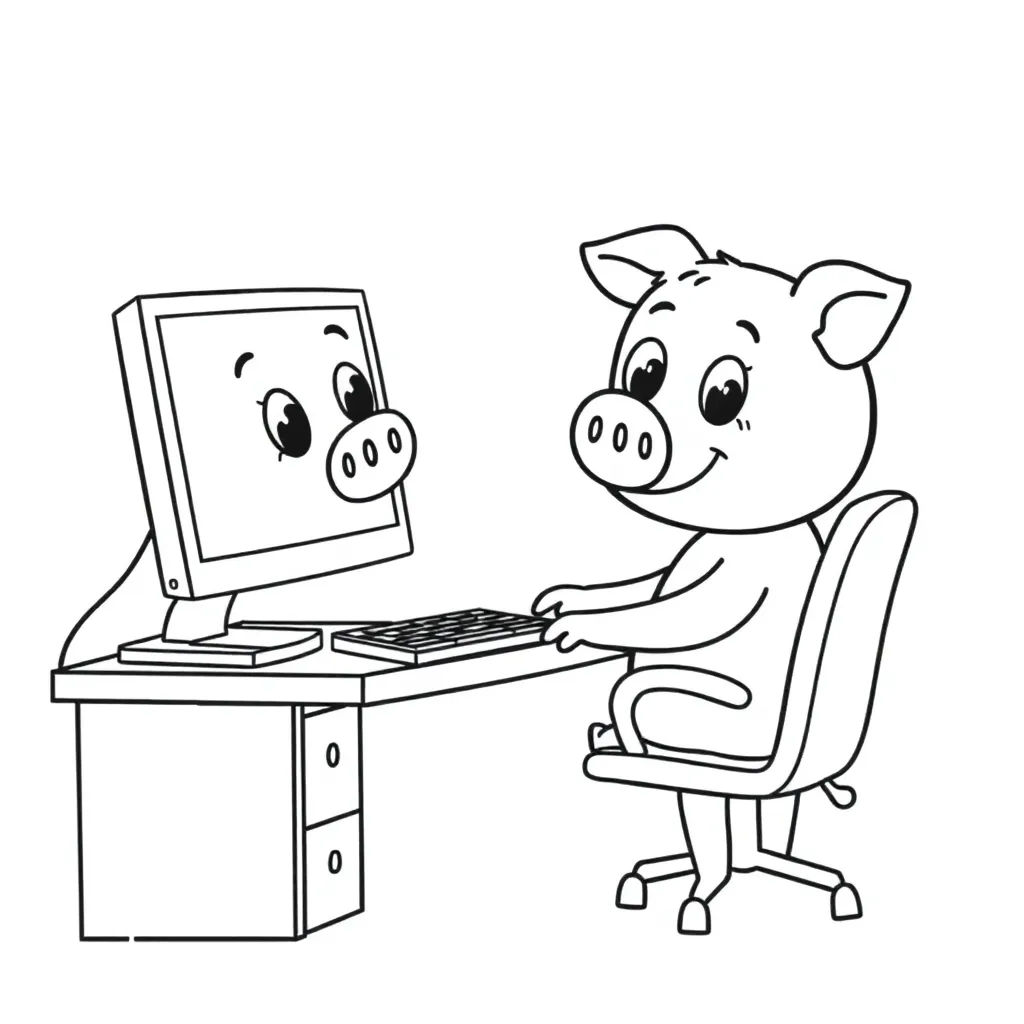 Peppa Pig Computer Tekenen Kinderen Vrolijk