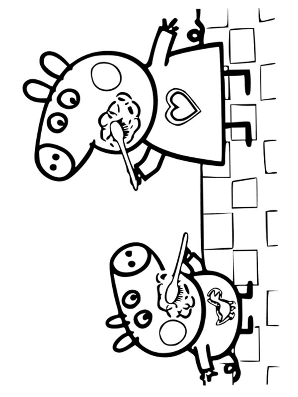 Świnka Peppa i Świnka George myją zęby