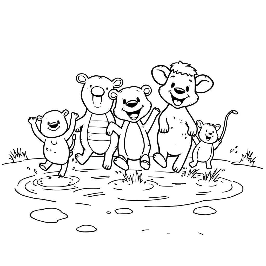 Peppa Pig Family Mud Cartoon
