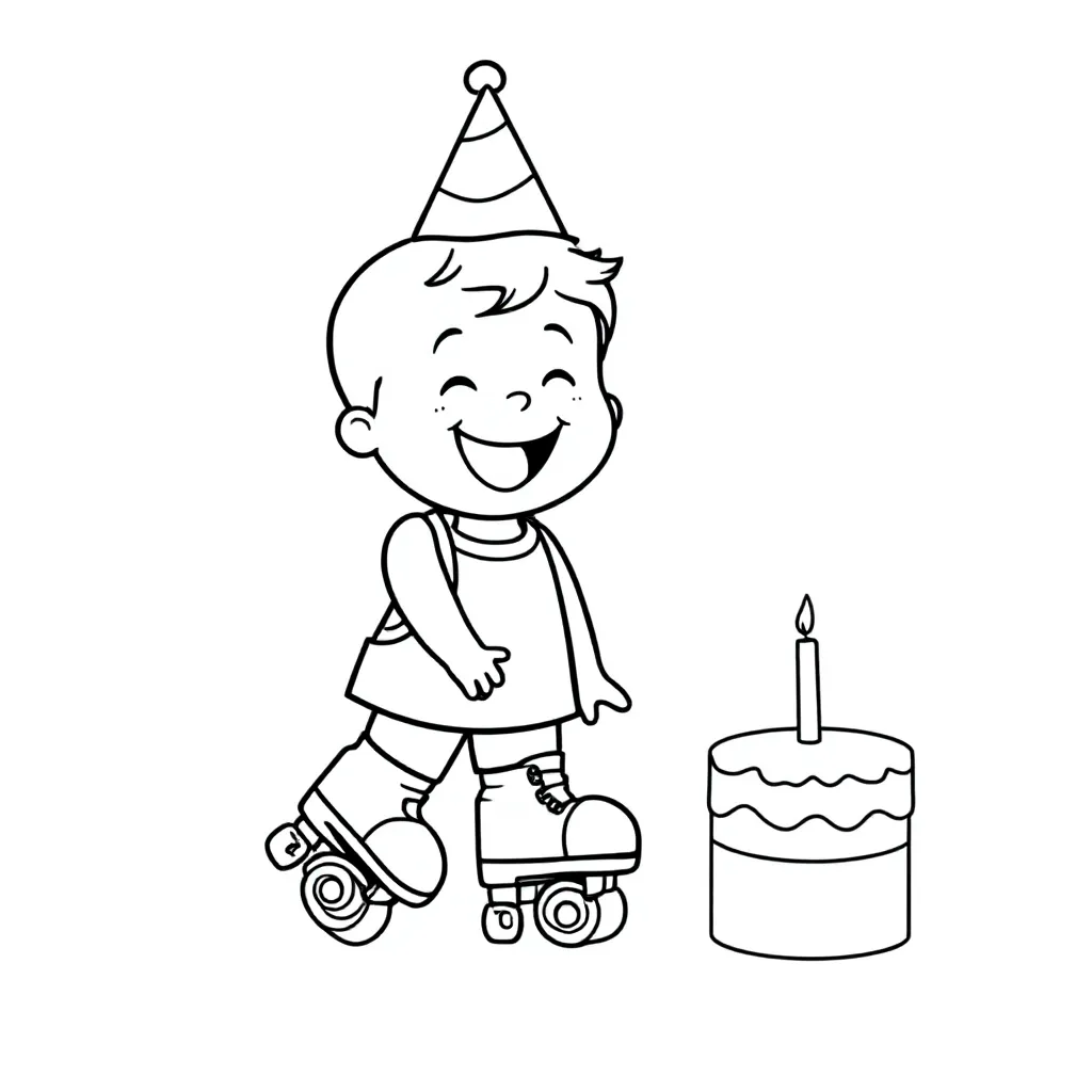 Småbarns födelsedag två armar och två rullskridskor