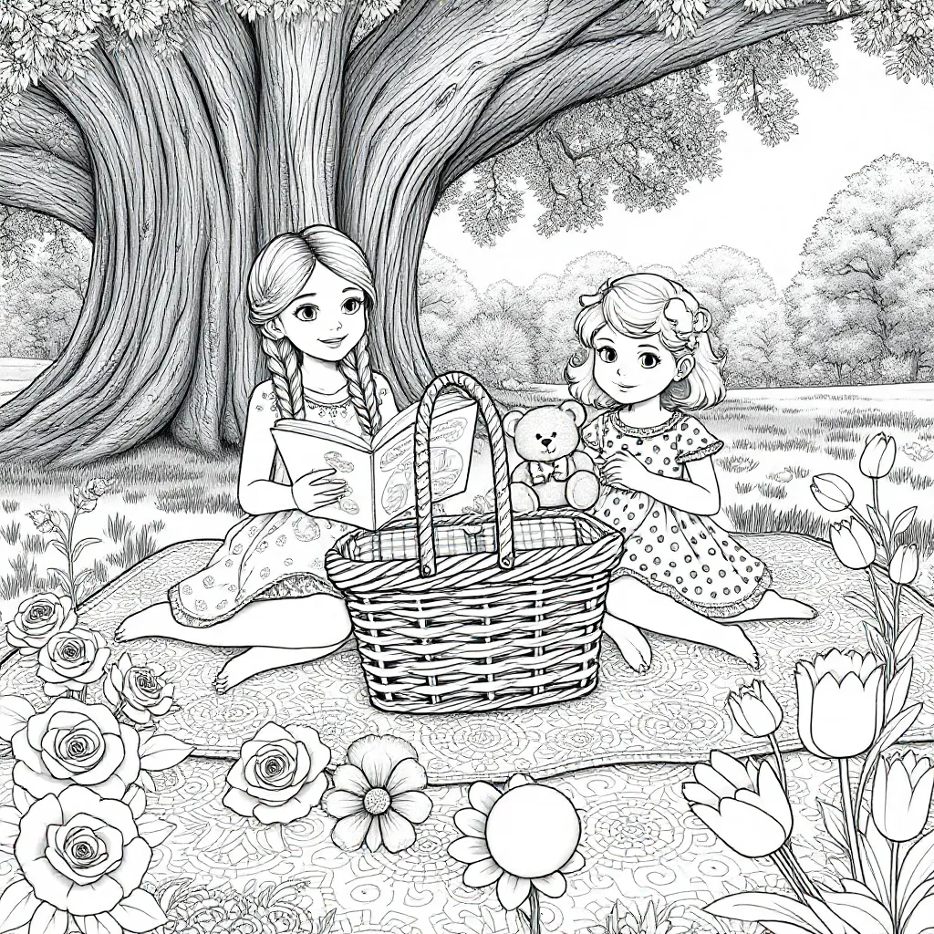 Sorelle che fanno picnic nel parco