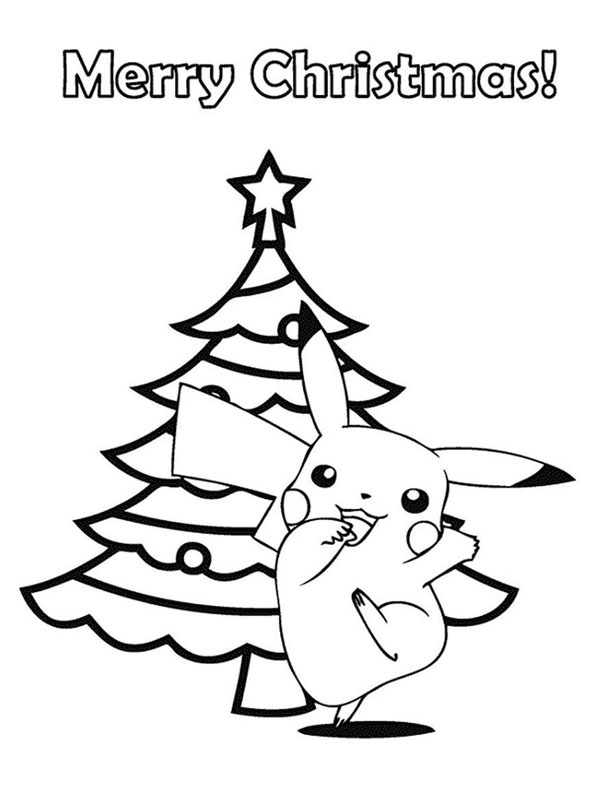 Pikachu all'albero di Natale