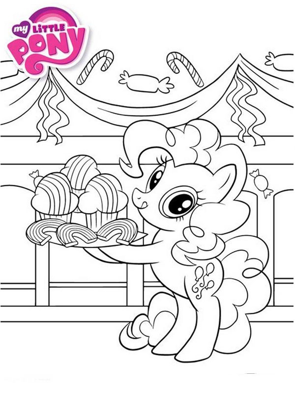 Pinkie Pie kakun kanssa