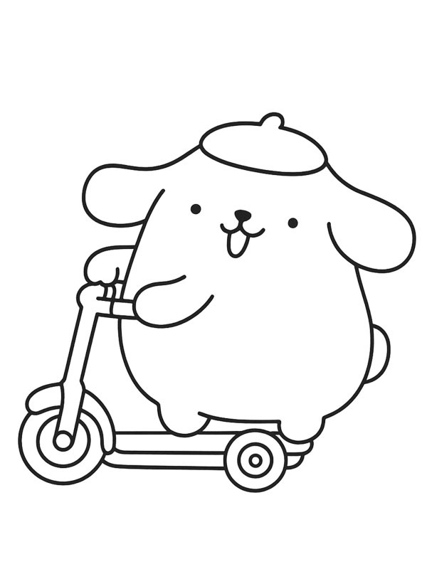 Pompompurin sullo scooter