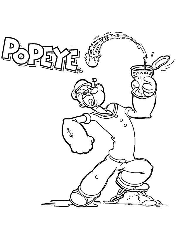 Popeye eet spinazie