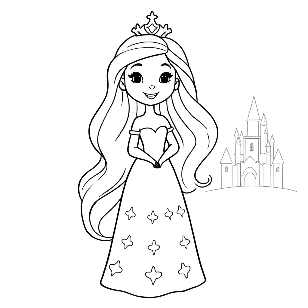 Prinsesser med smukt hår og makeup