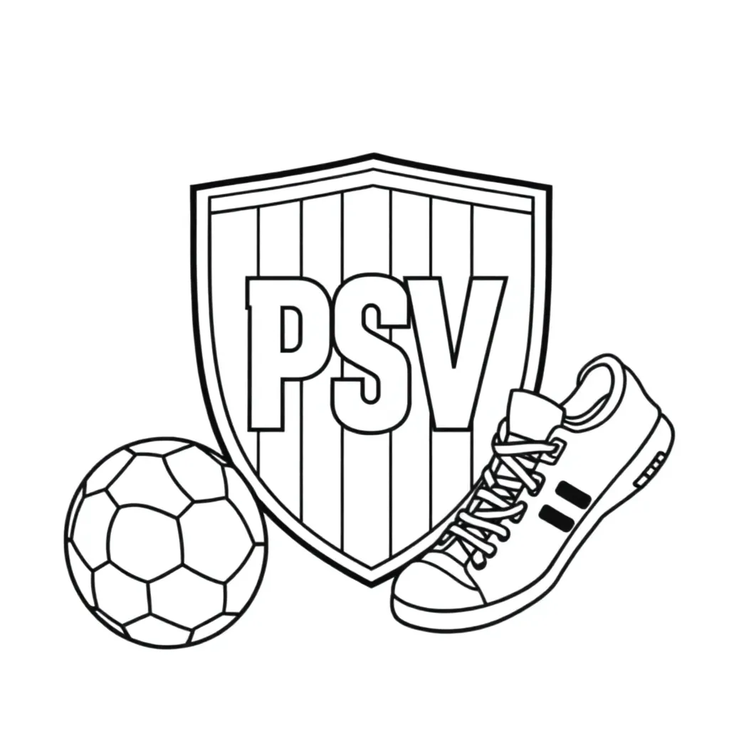 Psv, logo, farvelægning, sort, hvid
