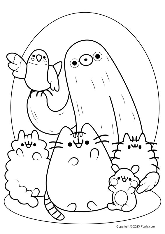 Pusheen, Cheek, Pip, Sloth, Stormy and Bo