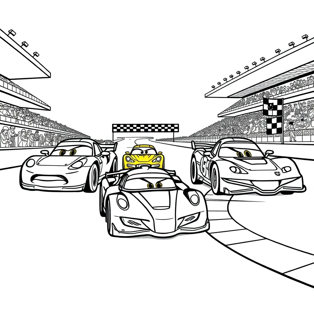 Rennwagen Racing Speed ​​​​stadion Cartoon
