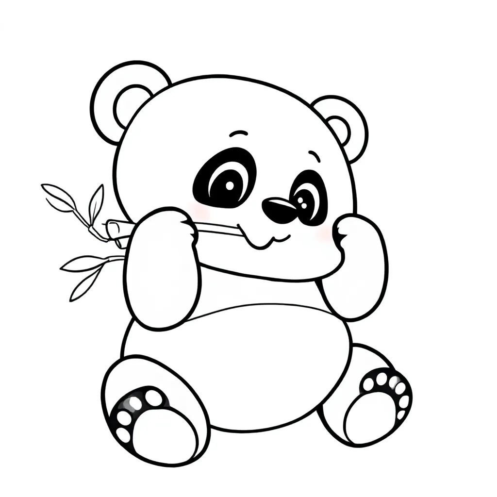 Słodka panda jedząca bambus