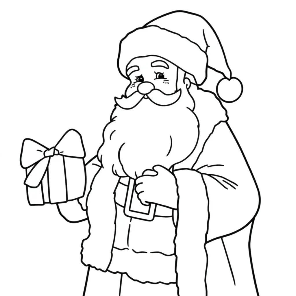 Weihnachtsmann mit Geschenk