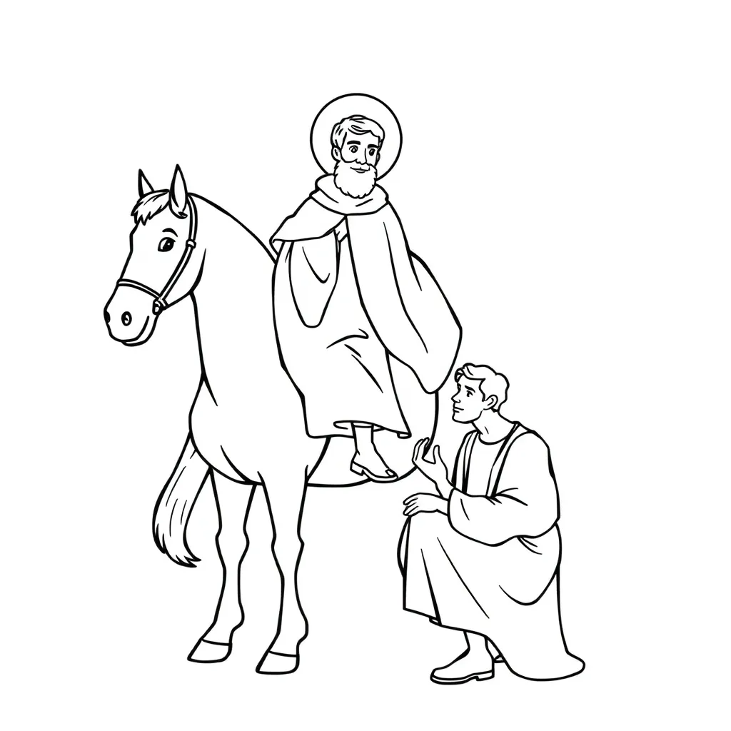 Saint Martin Part Cloak Beggar Horse Christian