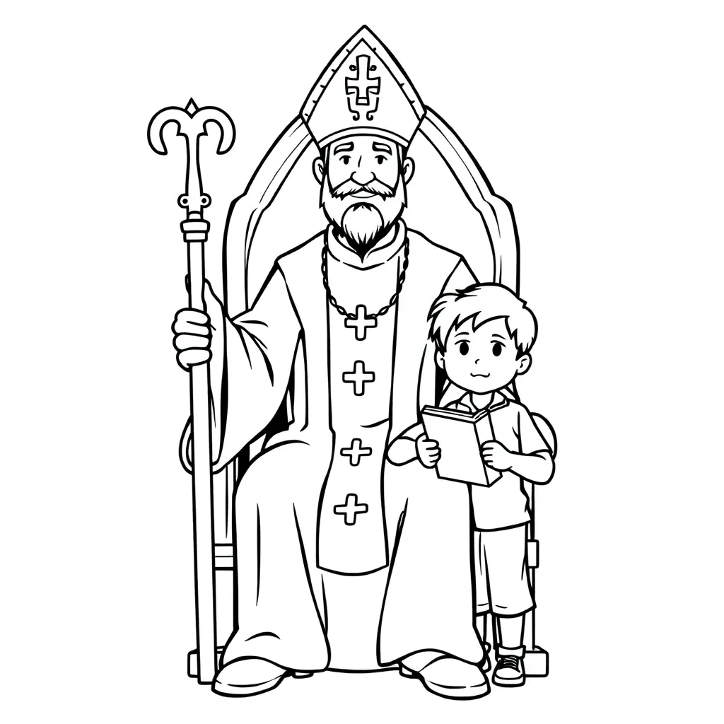 Sinterklaas Traditioneel Nederlands Bisschop Jongen