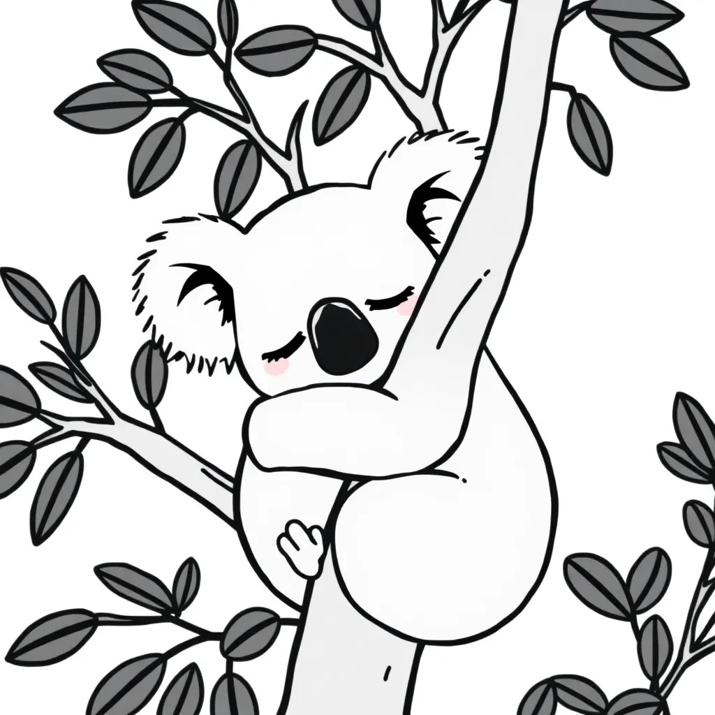 Slapende Koala Schattige Dieren Australische Natuur Eucalyptus Blad