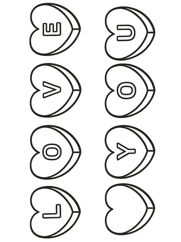 Les coeurs de bonbons t'aiment